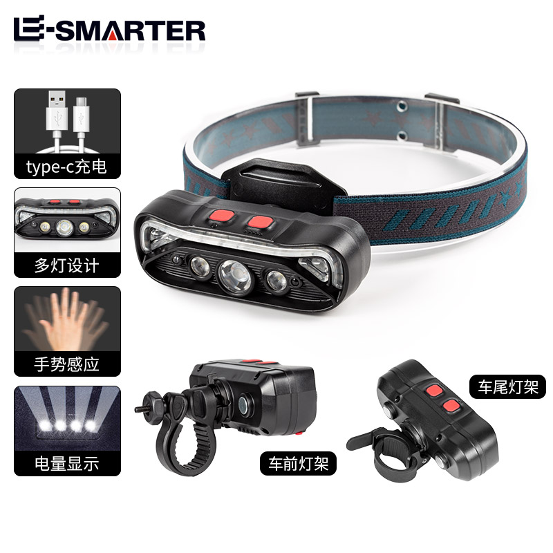 New LED intense light headlights Mini versatile fishing light waving induction lamp headlights headlights