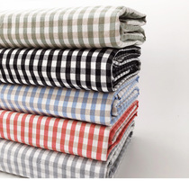 Lu Jusi pure cotton old coarse cloth Plaid Thick bed sheets quilt cover three or four pieces set of literary stripes IKEA style