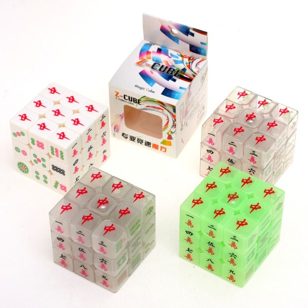 Z-cube Mahjong thứ ba thứ ba màu trắng mạt chược câu đố đồ chơi giáo dục trẻ em giản dị cảm thấy cá tính trơn - Đồ chơi IQ đồ chơi lắp ráp