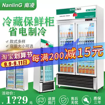 Nanling freezer commercial vertical display cabinet beverage supermarket double door refrigerated fresh freezer single door beer refrigerator small