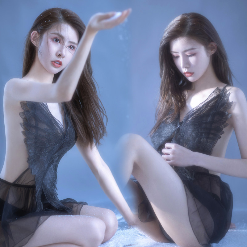 Summer new sexy private room art girlfriends photo clothes sexy pajamas black swan theme photo studio photography clothing