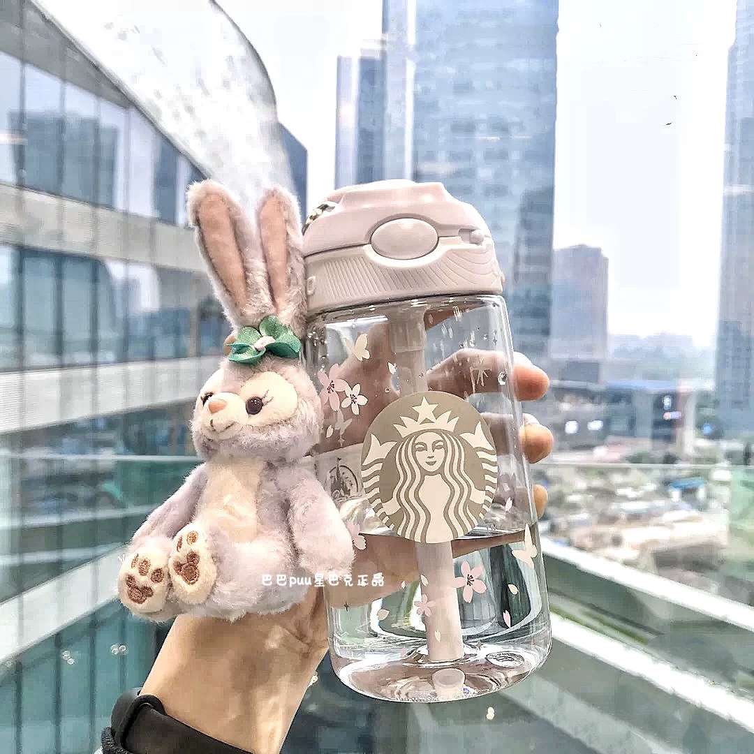 Стакан Starbucks со стеклянной ручкой в виде кролика для Святого Валентина, год Кролика, новая коллекция