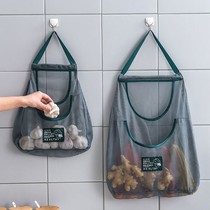 Japanese kitchen Put ginger Garlic Intake Box Wall Hanging Type of Hanging Bag Home Fruits And Vegetables Hollowed-out Mesh Bag Through Airbags