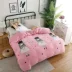 Chăn hai mặt san hô đơn mảnh dày đôi flannel quilt bao gồm mùa thu và mùa đông chăn sinh viên nhung ấm giải phóng mặt bằng 	vỏ chăn phao Quilt Covers