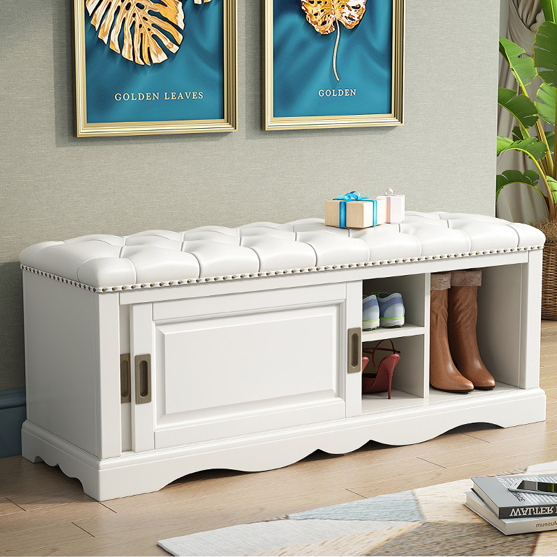 Solid wood changing shoes stool Home doorway Multi-functional Ramen can sit in a minimalist Shoes Cabinet Whole Set Entrance To The House Wearing Shoes Stool