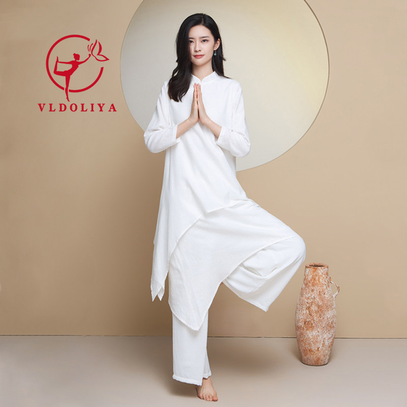 Victoria Yoga Clothing Set, White Loose-Fit Kundalini Meditation Healing Zen Outfit, Fasting Dance Rhythm Meditation Clothing