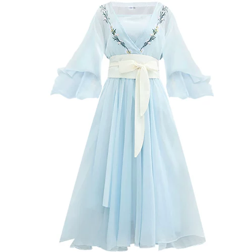 Ретро летнее свежее ханьфу, платье