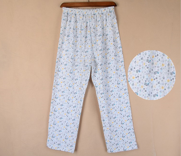 Ông già mùa hè cotton mỏng phần pyjama quần mẹ trung niên cotton cộng với phân bón XL điều hòa không khí quần nhà quần thu đông nam nữ