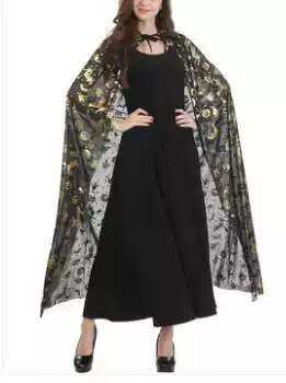 Halloween costume adult children's cloak bronzing Cape men and women witches show magician shawl suit