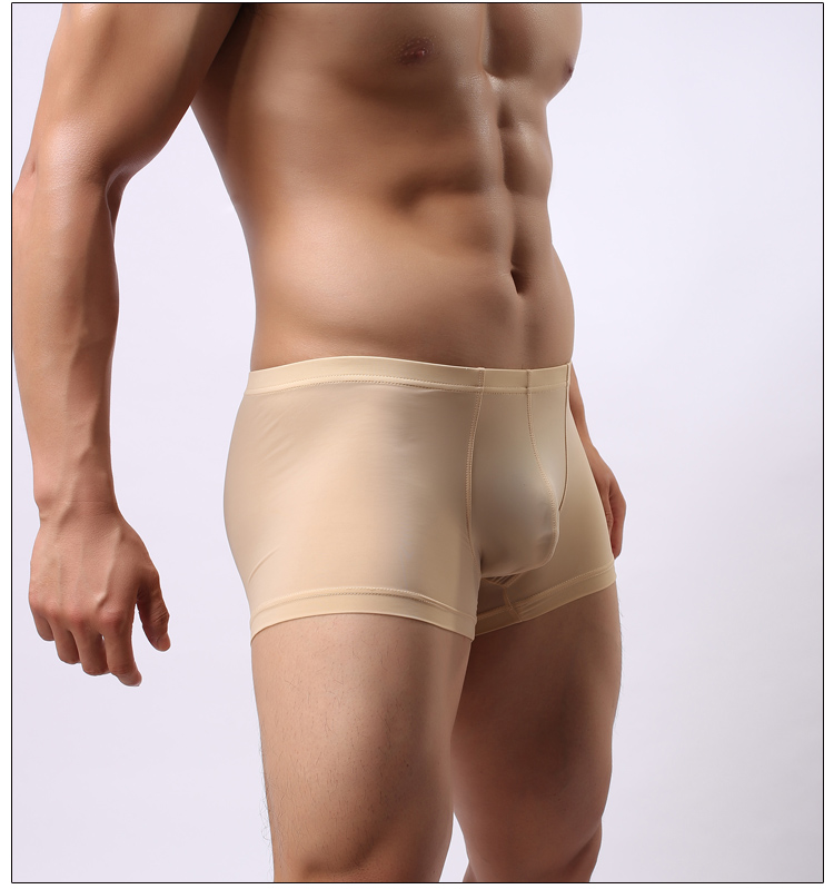 Mùa hè cho nam Quần lót lụa băng Không có dấu vết Quần Boxer một mảnh Thở Slim Sexy Quần lót trong suốt quần sip nam