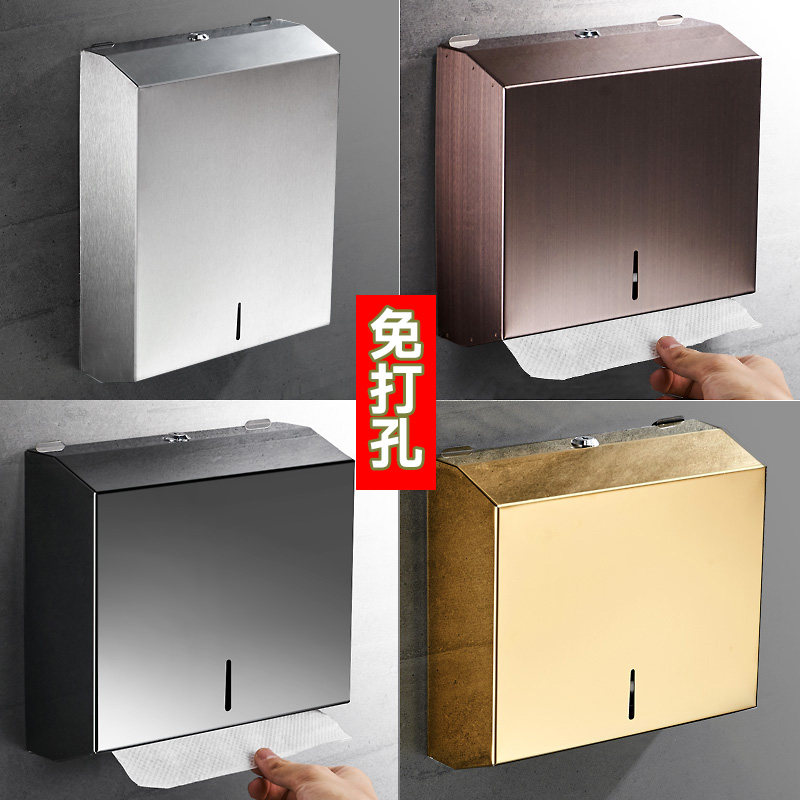 Public powder room toilet paper box customized free punch hanging wall box hotel wall hanging commercial stainless steel toilet paper box
