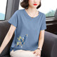 Pure cotton t-shirt female mother short-sleeved summer dress loose and thin new Chinese style middle-aged women's temperament top tide