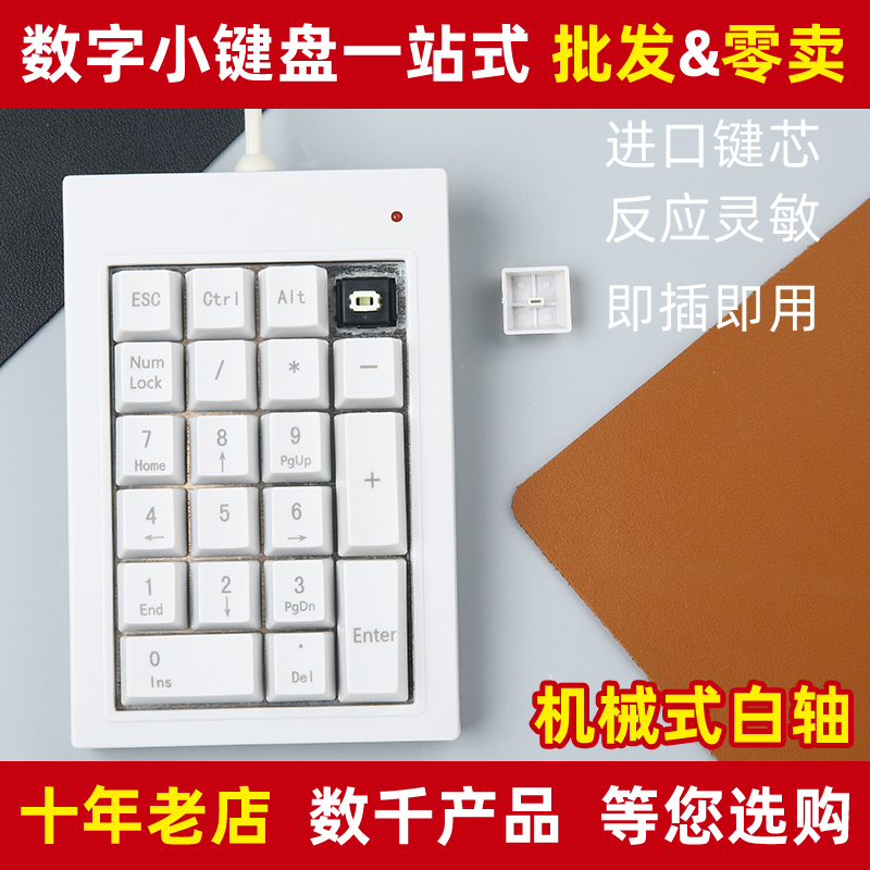 Haoyute Dx-21A 21 Keyboard USB Mechanical White Axis Digital Office Financial Accounting Supermarket Game Bank