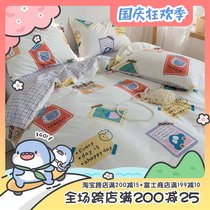 (Fuji Store) convenience store cartoon cotton four-piece Japanese original student quilt cover sheets three-piece set
