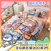 (Fuji Store) Winter Warm Four-Piece Japanese Original Cartoon Purple Cute Fairy Kit