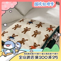 (Fuji store) Lovely gingerbread man 60 tribute satin cotton summer quilt cotton air conditioning by student cartoon quilt