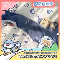 (Fuji store) ins Wind cotton bed four-piece bear 100 cotton cartoon dormitory bed single three-piece set