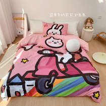 (Fuji Store) Day-style original cartoon full cotton kit reassuring captains joint-style bicycling rabbit and bear