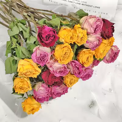 Rose dried flower Natural dried flower real flower net red home decoration ins Nordic style diy flower home living room decoration