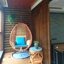 Rattan chair hanging basket swing real natural rattan chair bed Birds Nest rocking chair sleeping chair rotating chair hanging chair leisure balcony Indoor