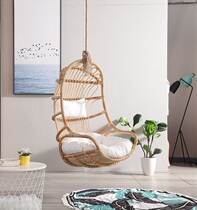 Net red North European style simple Real rattan sling chair hanging basket swing chair hanging chair vines adult rocking blue chair hammock