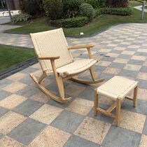 Nordic Rocking Chair Brief Solid Wood Casual Lounge Chair White Wax Wood Sloth Man Chair Single Sofa Balcony Home Free chair