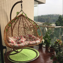 Real rattan chair hanging basket balcony hanging chair swing adult indoor outdoor home rocking chair single double rattan Birds Nest