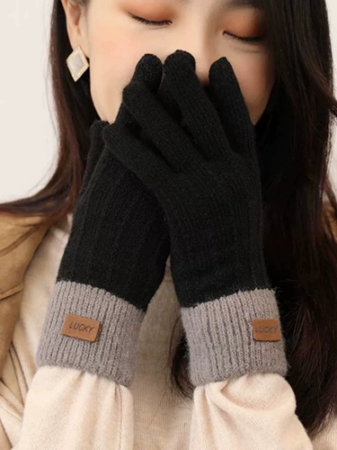 Брендовые демисезонные перчатки, демисезонный удерживающий тепло трикотажный шерстяной комплект для школьников