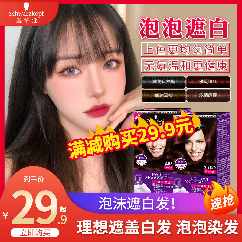 Swarco Dye Mousse Bubble Dye Hair Dye Whitening Hair At Home Dye Cream 2021 Net Red Black Brown