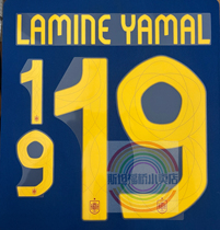 (现货) 2024欧洲杯西班牙主客场球衣印号印字 亚马尔19