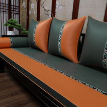 Red Wood Sofa Cushion Hood Hood Imitation Leather Solid Wood Furniture Latex Seat Cushion Anti Slip Tech Cloth Chinese BED CUSTOM-MADE