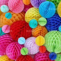 Dopamine Color Honeycomb Paper Lantern Wedding Room Wedding Party Birthday Arrangement Christmas New Year Store Window Decoration