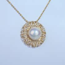 Customer Custom Leaf Floating recommended 18K gold Woven Pendant Australian white natural seawater pearl