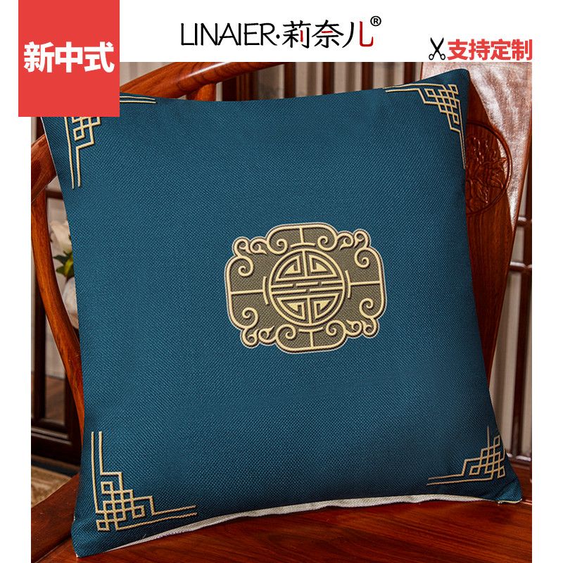 New Chinese modern hold pillowed red wood sofa backrest pillow bedside by bag Classical large number leaning back with pillow waist pillow with core cushions