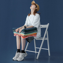 Solid color short-sleeved T-shirt womens loose basic classic student top Cotton undershirt wild blank summer base shirt