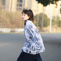 Upright Walk 2022 Spring Dress Long Sleeve Shirt Female Day Tie Double Collar Front Short Rear Long Zstained Stripe Loose Blouse