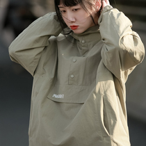 Small sub-day series Tide Cards Loose Tooling Large Pocket Submachine Clothing Womens Functional Wind Clothing Sport Even Hat Jacket Bf Spring