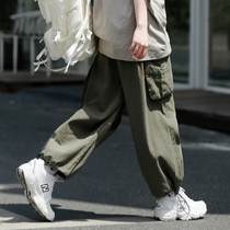 Day Series Retro Wide Leg Large Pocket Engineering Pants Women Boomers Summer Loose 90% Straight Drum Pants BF Bunch Foot Kharen Pants