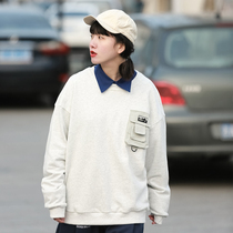 2022 spring autumn new necropolis male and female loose round collar cover head pocket design casual jacket blouses student couple