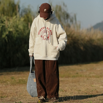 Winter plus velvet ladies Lianhood Design Feel Pocket Loose Tide 100 hitch American retro Letters Printed Jacket