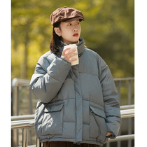 Cotton clothes woman winter thickened tooling outdoor cotton padded jacket Korean version trendy loose ins tide cards bread cotton clothes bf