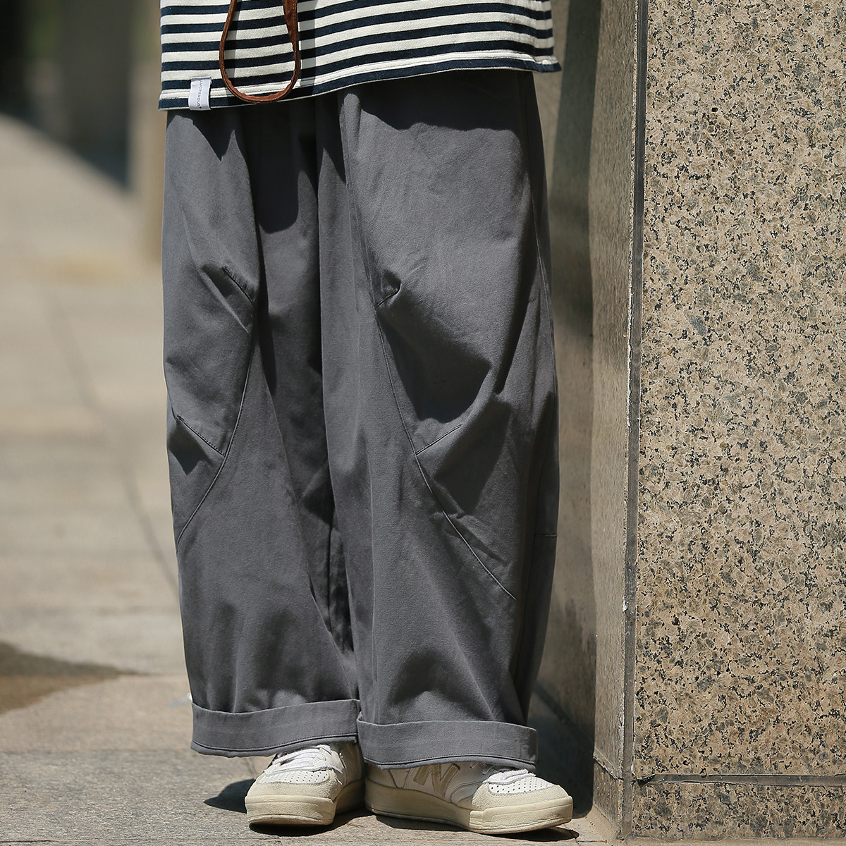 Japanese cityboy vintage loose cargo pants silhouette wide-leg casual lantern Harlan stitching long pants women's tide bf