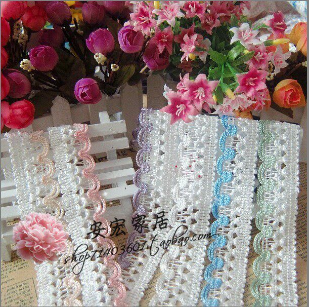 Full price handle curtain accessories manual DIY accessories 3cm lace white green