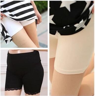 Pregnant women's safety pants 2019 summer pure cotton tide mom three-point pants lace lace go out and wear pants to prevent exposure
