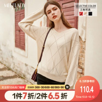 Millaida 2021 New Spring Hollow knit sweater women simple atmospheric vneck loose pullover sweater base shirt