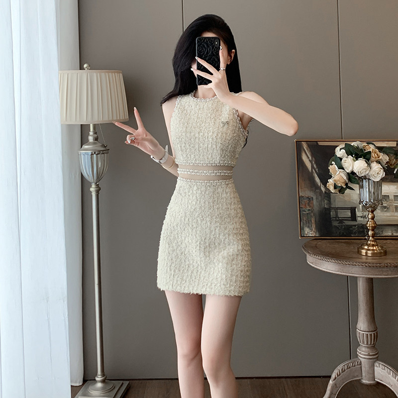 Docile Karsa High-End Socialite Fashion Light Luxury Sleeveless Dress Women's Summer Sexy Little Chanel-Style Dress