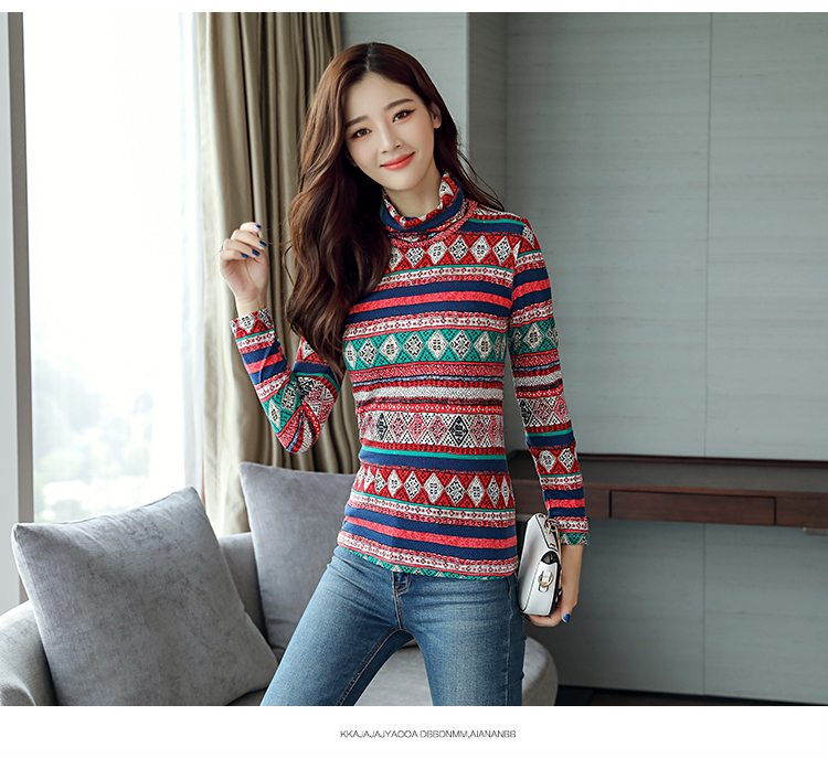 Sâu 2018 thu đông mới size lớn cho nữ mùa thu đông dài phần cổ cao áo len chạm đáy áo len 811A áo nữ công sở