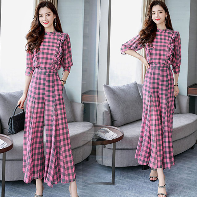 Deep Yidu 2021 summer new large size women's spring and summer fashion elegant and luxurious two-piece set 8079
