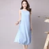Shen Yidu mùa hè năm 2021 mới của phụ nữ mùa hè thời trang không tay thanh lịch váy lanh và váy dài 2630 - Váy dài