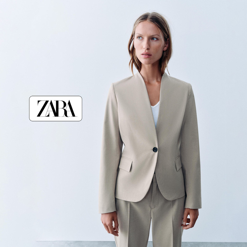 Direct Shipping Service for Purchasing Zara Women's Blazers: Professional One-Button Long-Sleeve Suit Jacket Paired with Slim-Fit Cropped Trousers Direct Shipping Service for Purchasing Zara Women's Blazers: Professional One-Button Long-Sleeve Suit Jacket Paired with Slim-Fit Cropped Trousers